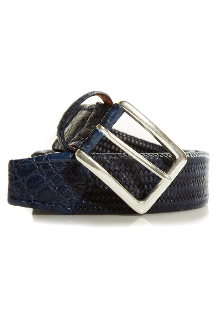 Braided Snakeskin Belt Python Snakeskin Leather Dress Belt – Yoder Leather Company main image 3
