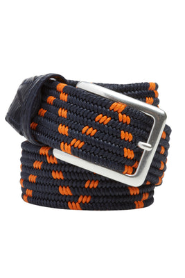 Navy & Orange Braided Belt