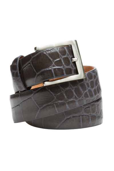 小物 Vintage crocodile embossed leather belt Vintage Crocodile Belt with Covered Buckle - w.kleinberg