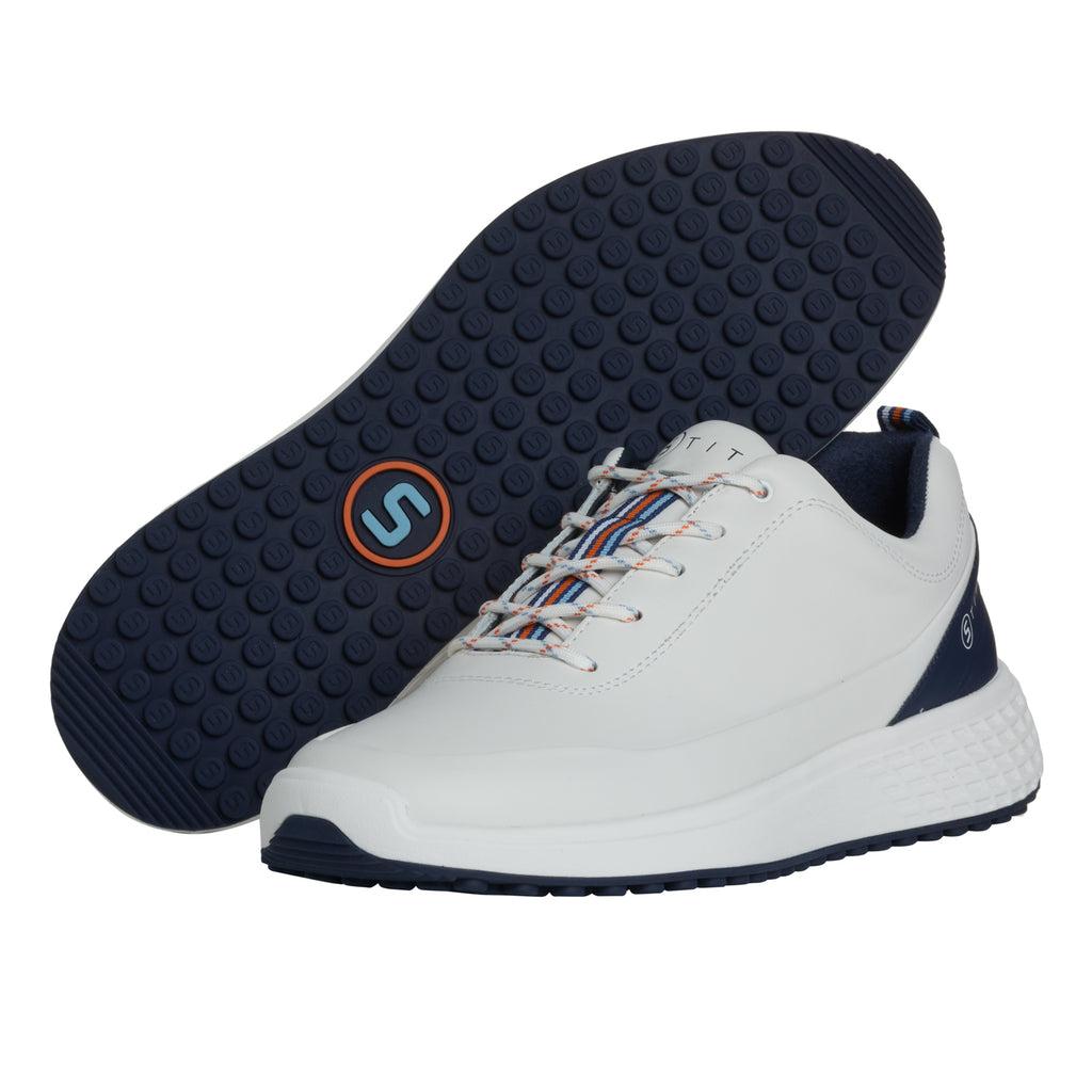 SL Pace Colorblock Blue & White Leather Golf Shoes – Stitch Golf