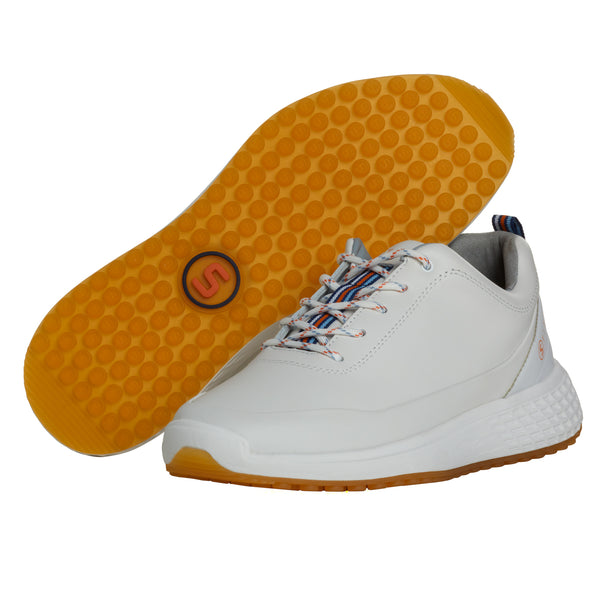 SL Pace Men's All White Leather Golf Shoes – Stitch Golf