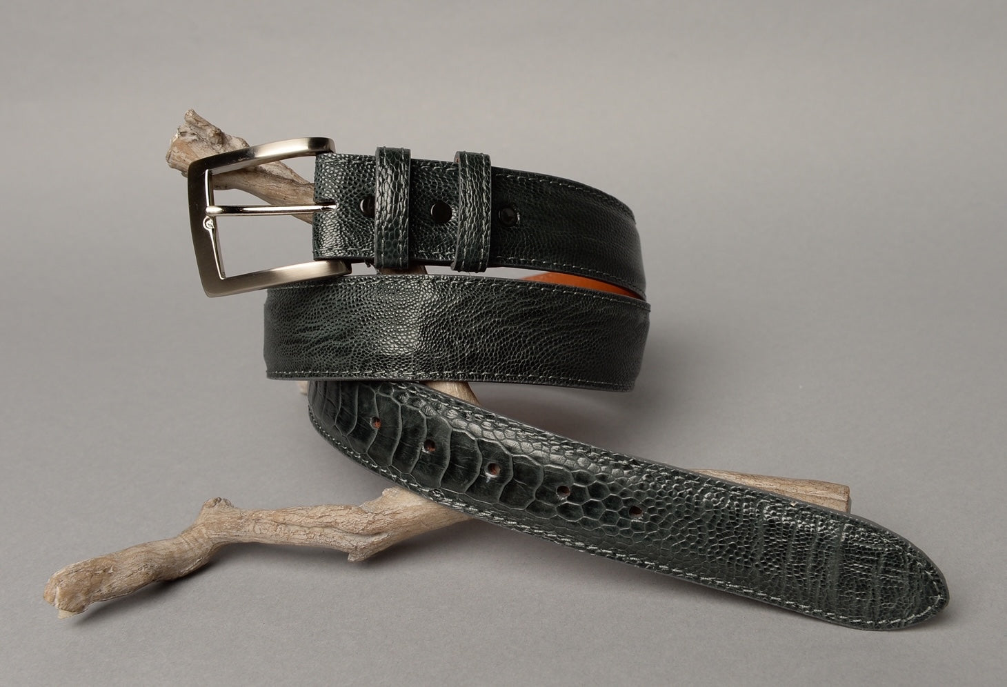 Grey Ostrich Shin Belt - Gray - 42-43 | Stitch Golf Grey Ostrich Shin Belt - Gray - 42-43 | Stitch Golf